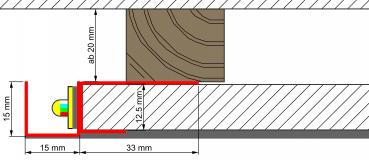 DSL flex 12,5 mm, Biegeprofil für Rundungen